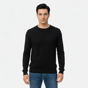 NN07 Harry Black Italian Yarn Crewneck Sweater